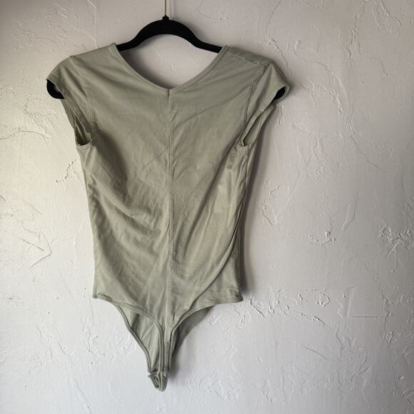 Everlane Bodysuit Womens Small Supima Cotton Stretch‎ V Neck Cap Sleeve - Picture 7 of 9